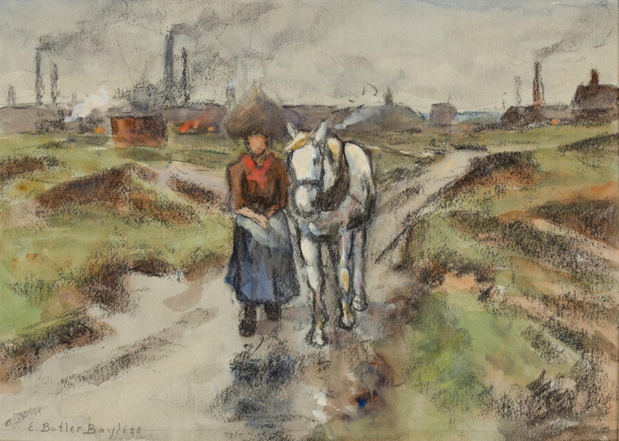 Vedení člunového poníka (akvarel s pastelem na papíře) od Edwin Butler Bayliss