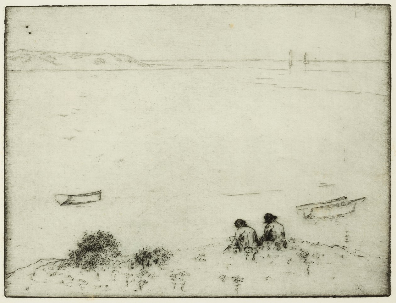 Sketching by the Sea (lept) od Edwin Butler Bayliss