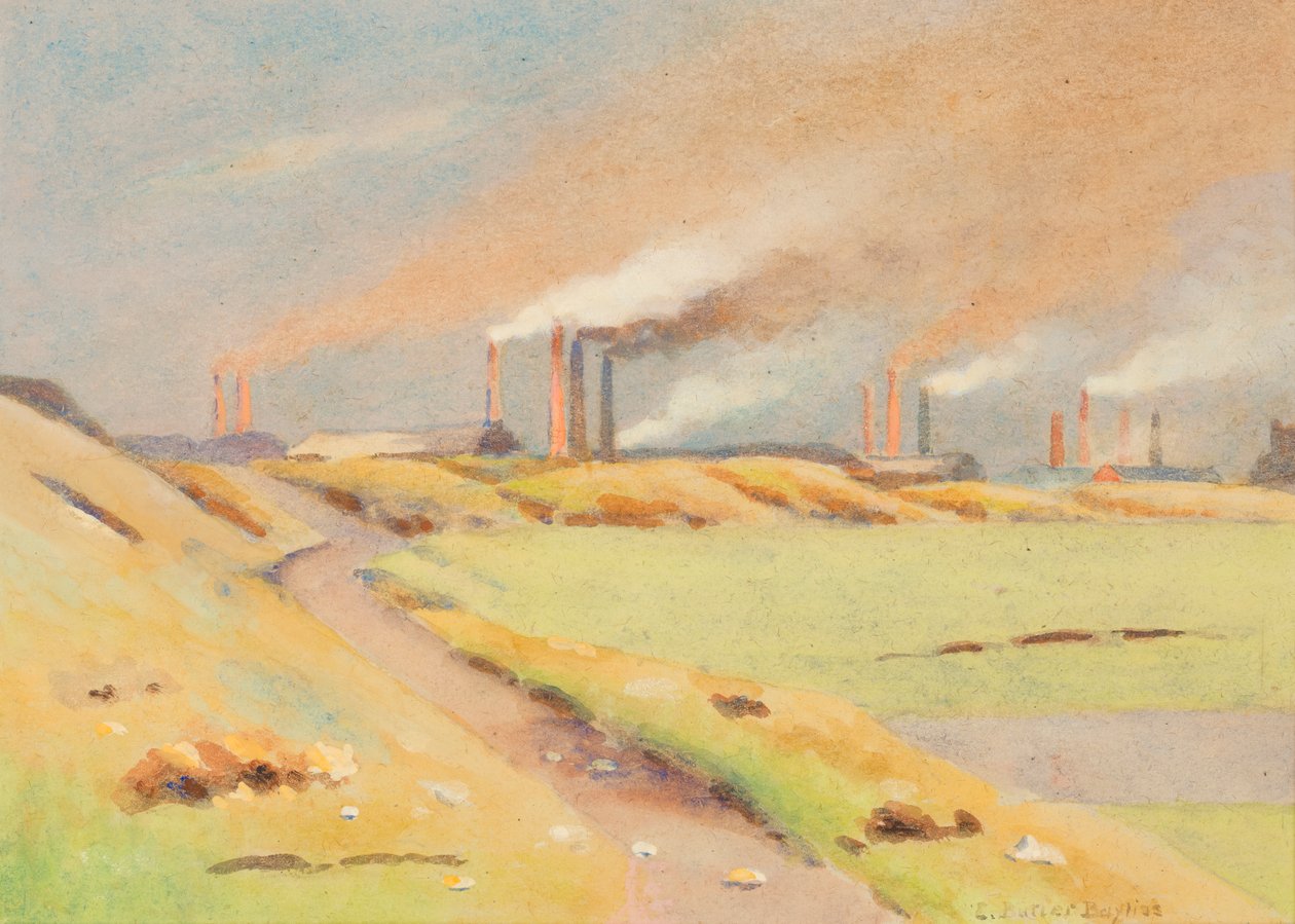 The Chimneys (akvarel na papíře) od Edwin Butler Bayliss