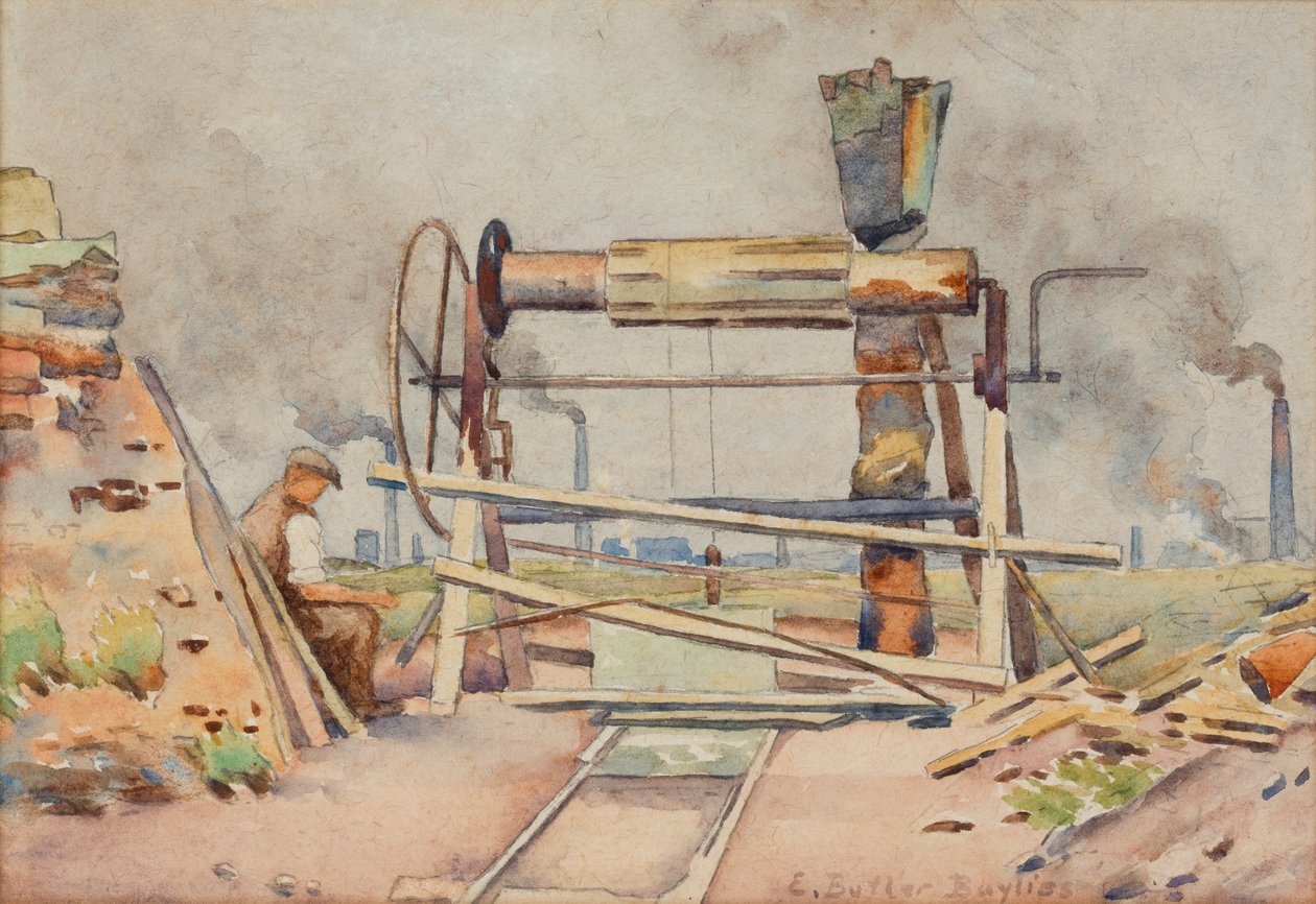 Natahovací zařízení (akvarel na papíře) od Edwin Butler Bayliss