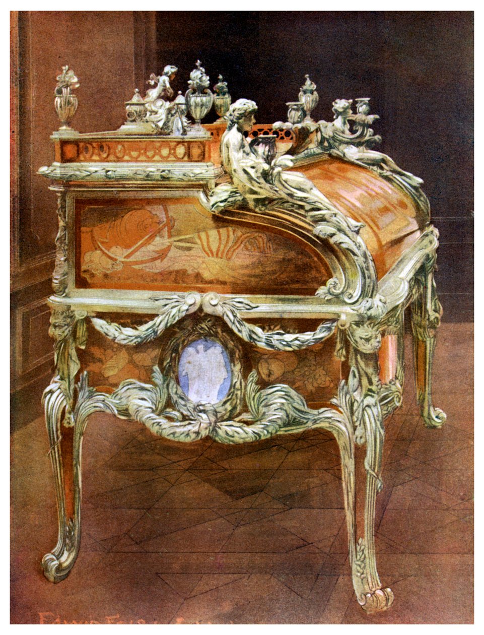 Desk Ludvíka XV., Louvre, Paříž, 1911-1912. od Edwin Foley