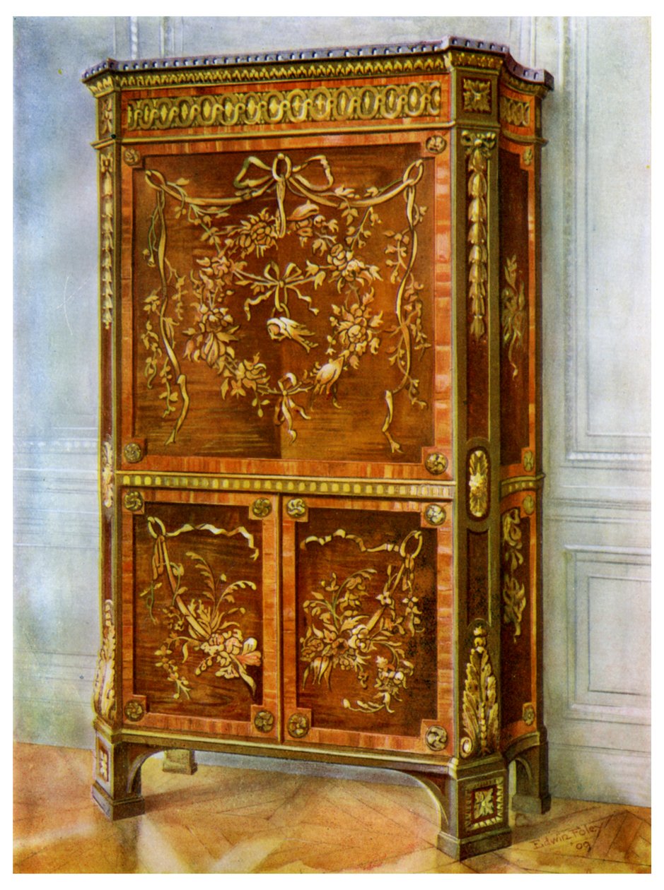 Intarzovaný ormolu namontovaný vzpřímený sekretář, francouzština, 1911-1912. od Edwin Foley