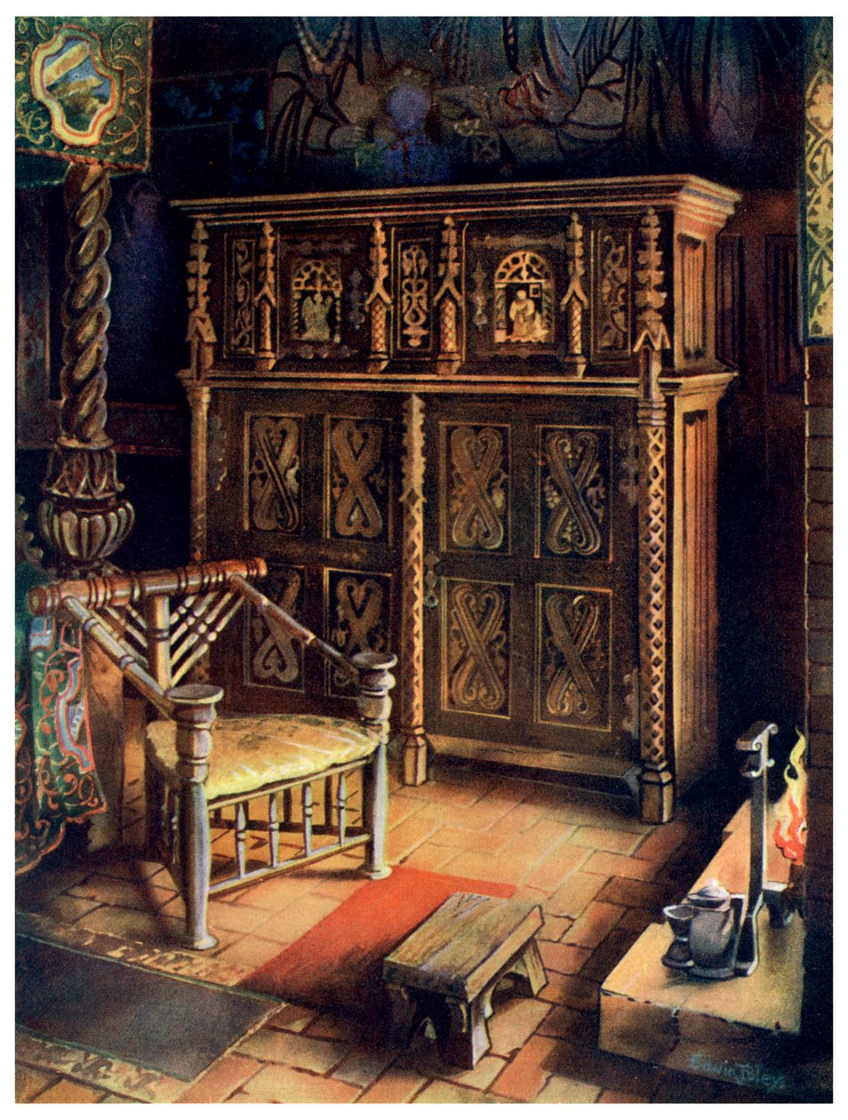 The Kings Room Oxburgh Hall, Norfolk, 1910. od Edwin Foley