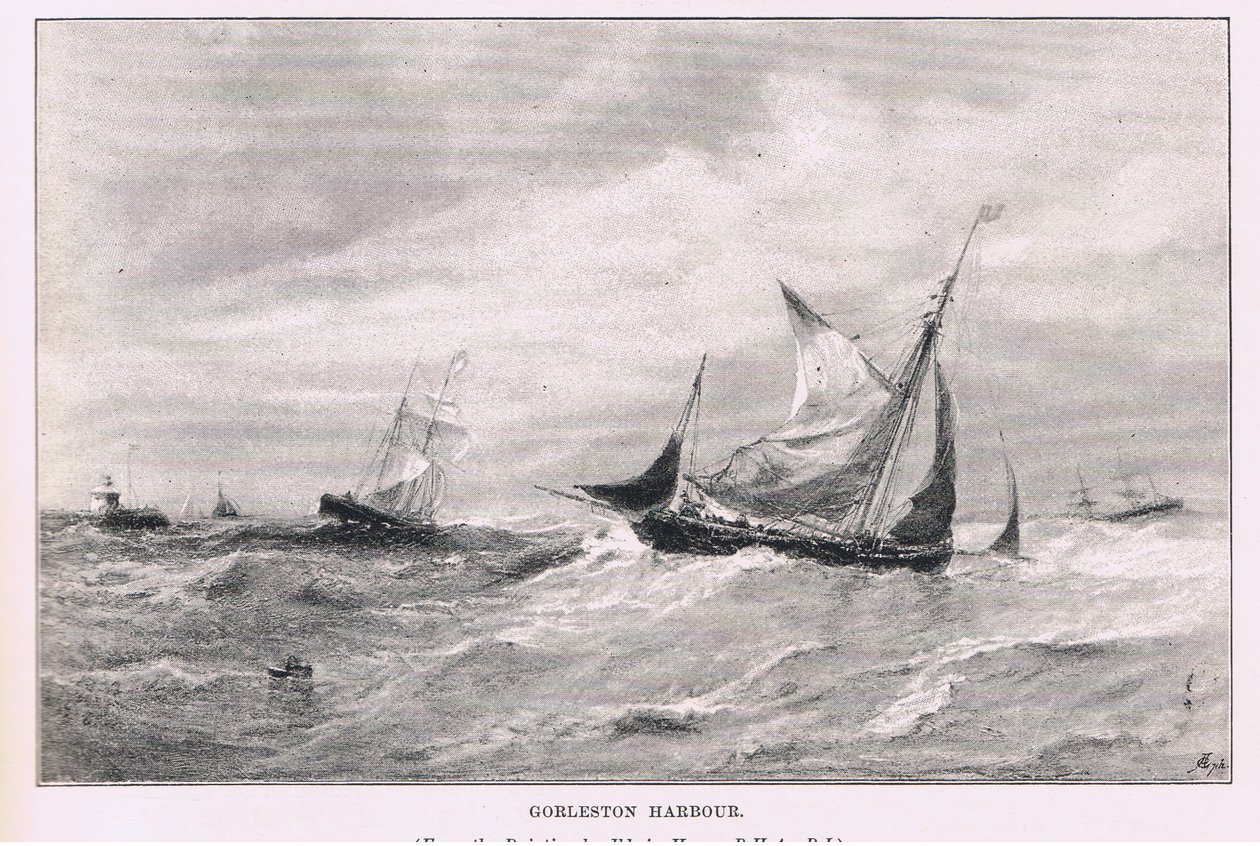 Přístav Gorleston, z The Magazine of Art 1893, Cassell and Company od Edwin Hayes