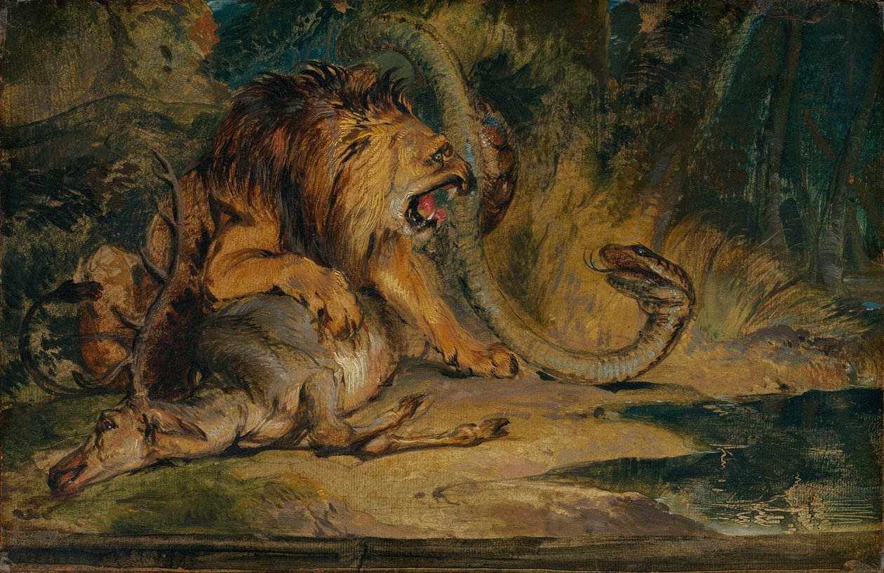 Lev bránící svou kořist, c. 1840. od Edwin Henry Landseer