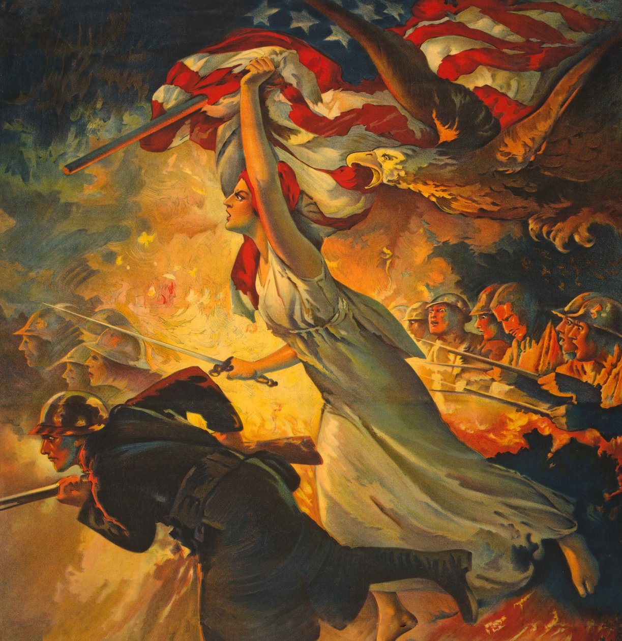 Detail z Carry On! Kupte si dluhopisy Liberty na maximum, publikované kolem roku 1918 od Edwin Howland Blashfield