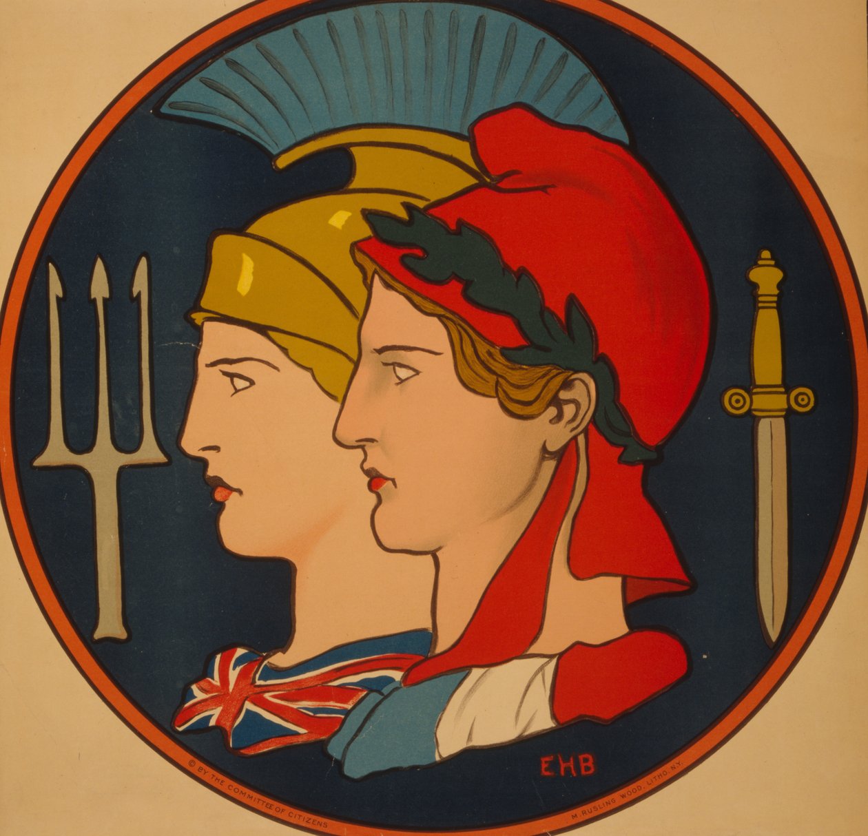 Znak Francie a Velké Británie, 1917 od Edwin Howland Blashfield