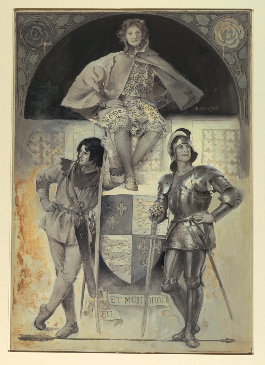 Pages and Knights, Frontispiece pro "The Man at Arms" od Edwin Howland Blashfield