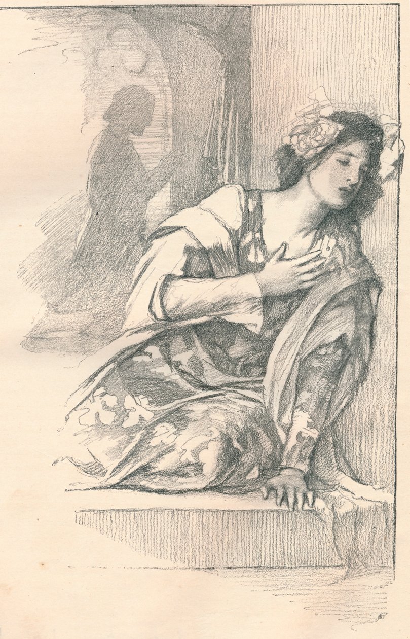 Část ilustrace pro hru Mrs Blashfields Parlor Plays, c1901 od Edwin Howland Blashfield