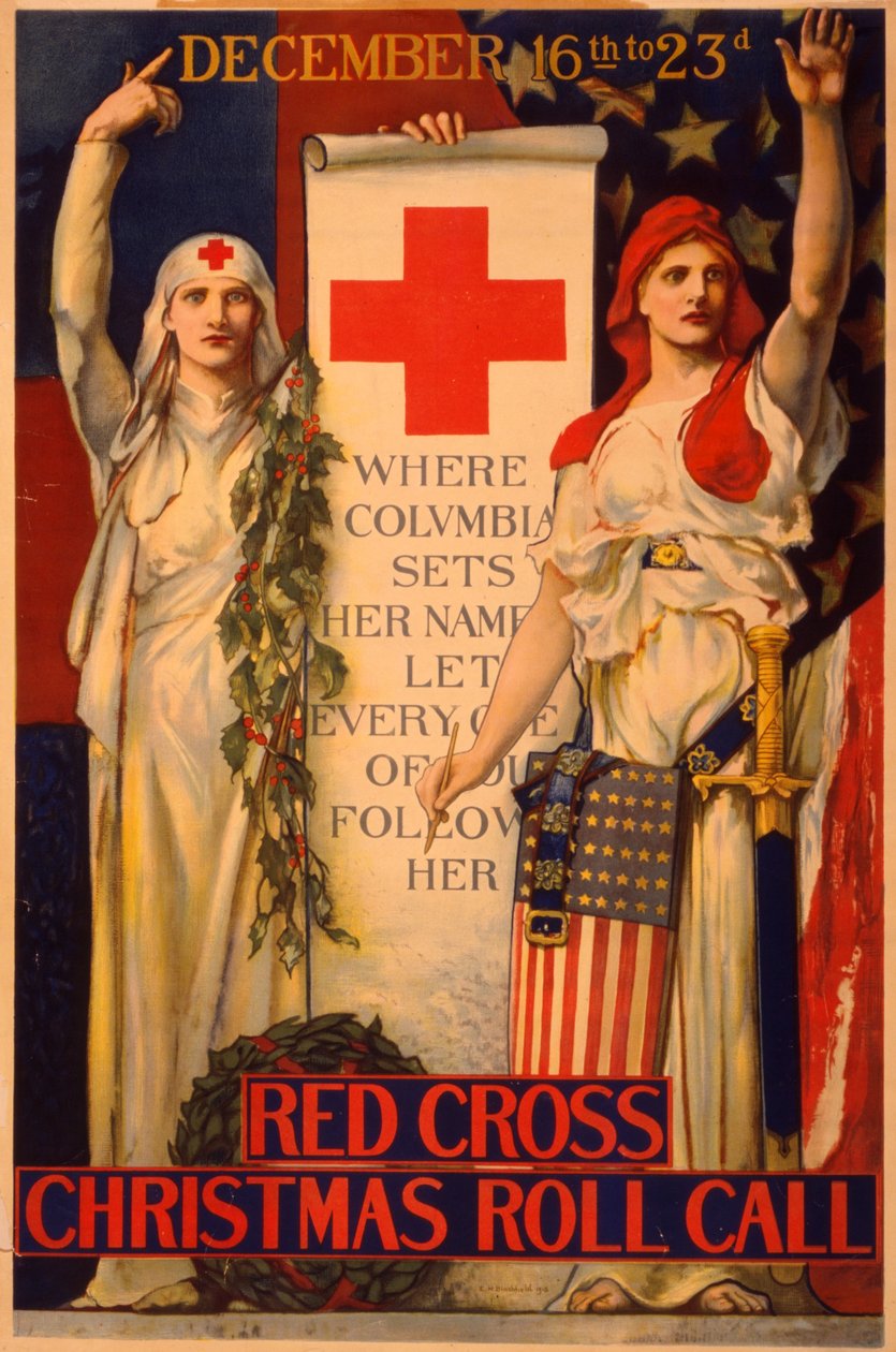 Vánoční sbírka Červeného kříže, hospoda. 1918 od Edwin Howland Blashfield