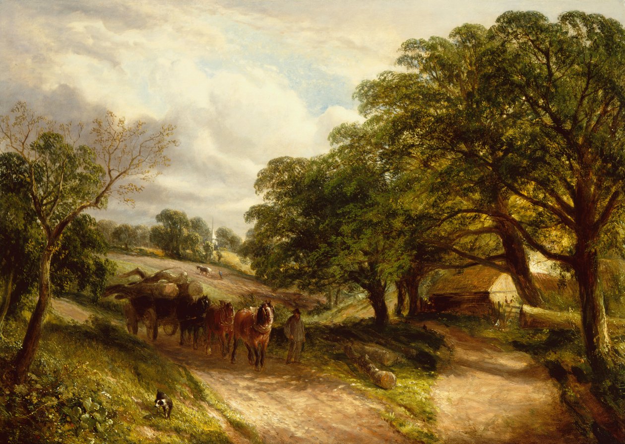 Carting Timber (olej na plátně) od Edwin L. Meadows