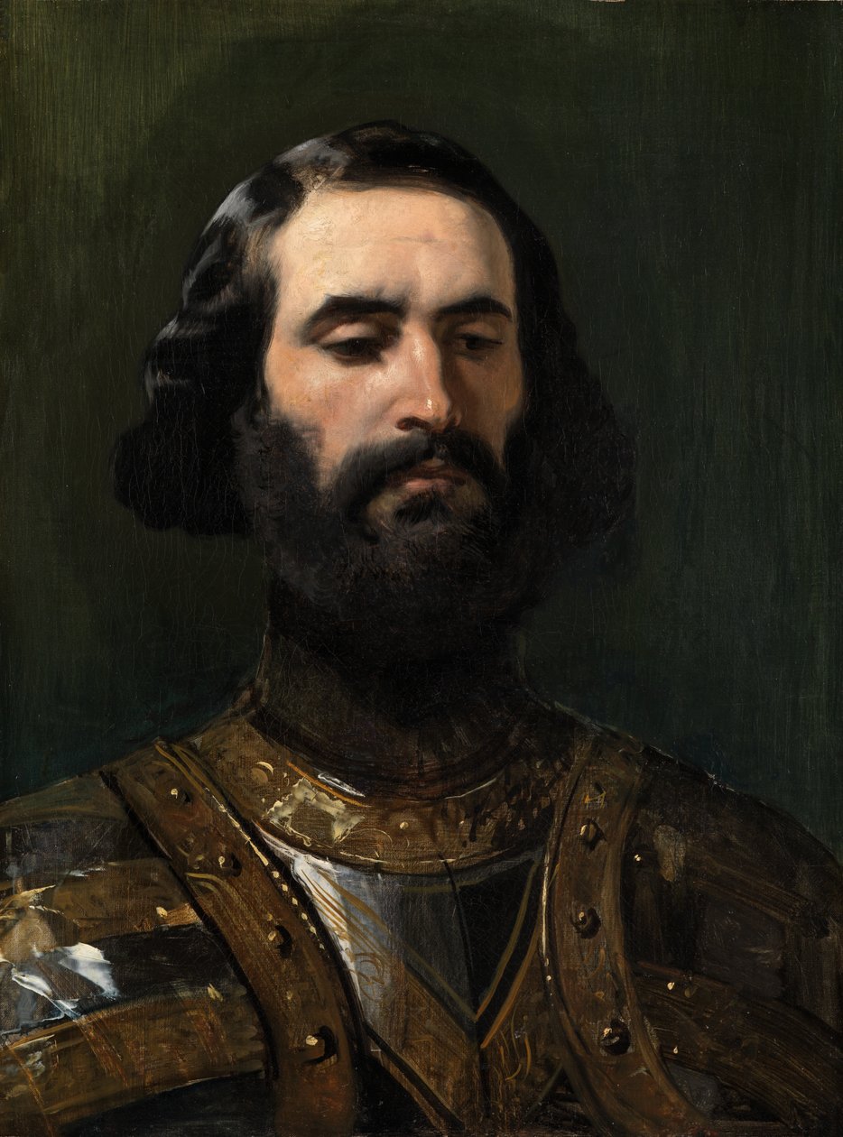 Rytíř: Studie (olej na plátně) od Edwin Landseer