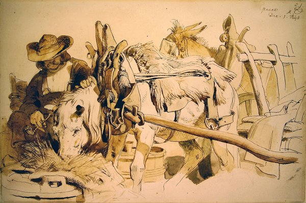 Poník a vozík v Ženevě od Edwin Landseer