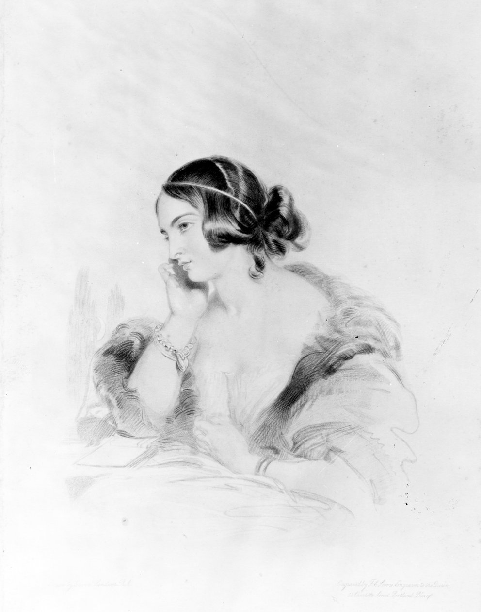Caroline Norton, rytý Frederick Christian Lewis, 1838 od Edwin Landseer