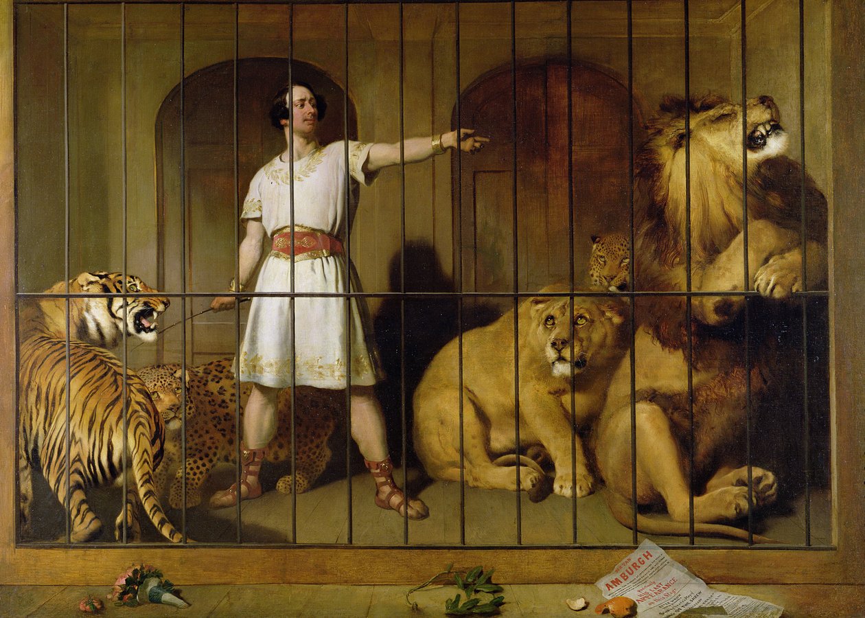 Portrét pana Van Amburgha, jak se objevil se svými zvířaty v londýnském divadle, 1847 od Edwin Landseer