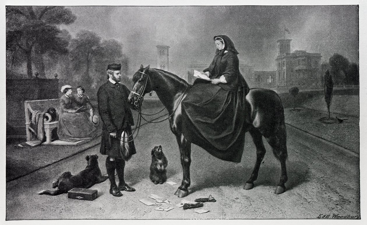 Královna Viktorie v Osborne, po obraze z roku 1865 od Edwin Landseer
