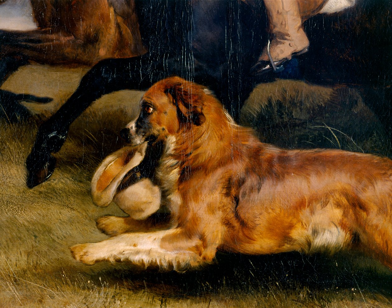 Běžící pes (detail 369433) (olej na panelu) od Edwin Landseer