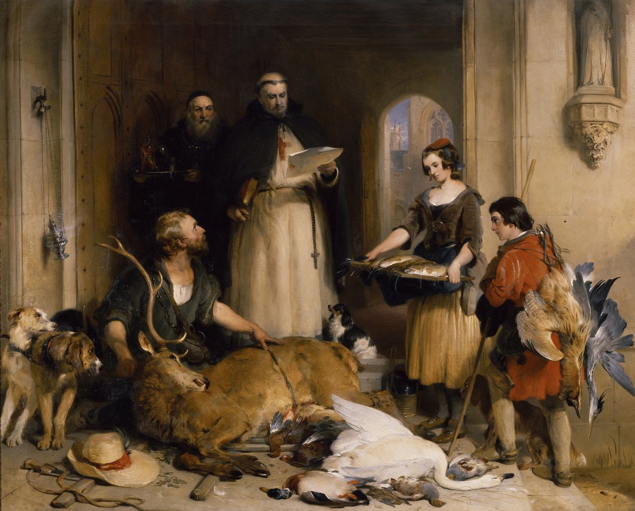 Scéna v dávných dobách v Bolton Abbey, kolem roku 1834 (olej na plátně) od Edwin Landseer