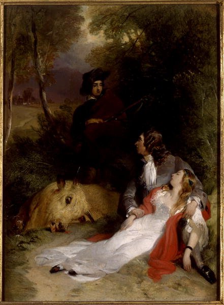 Nevěsta z Lammermooru, kolem roku 1830 (olej na panelu) od Edwin Landseer