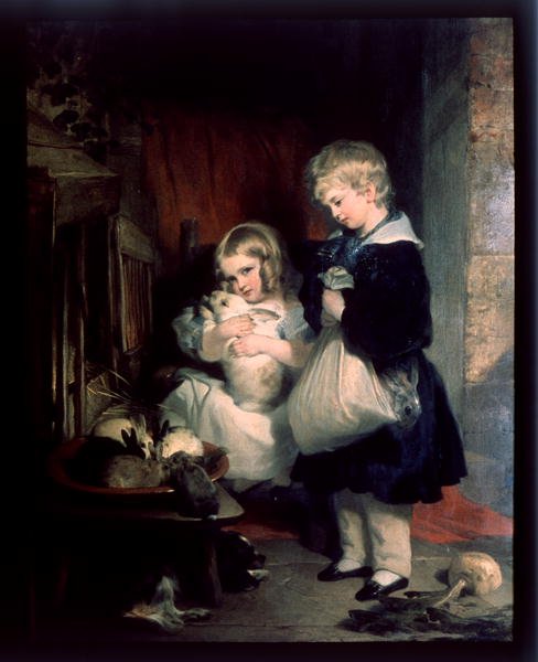 Děti Hon. Col. Seymour Bathurst (olej na plátně) od Edwin Landseer