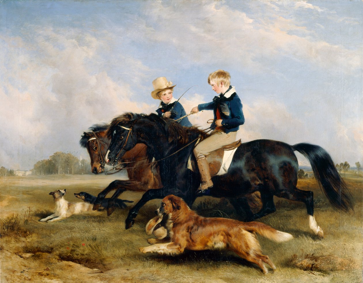 The Hon. E. S. Russell a jeho bratr (olej na panelu) od Edwin Landseer