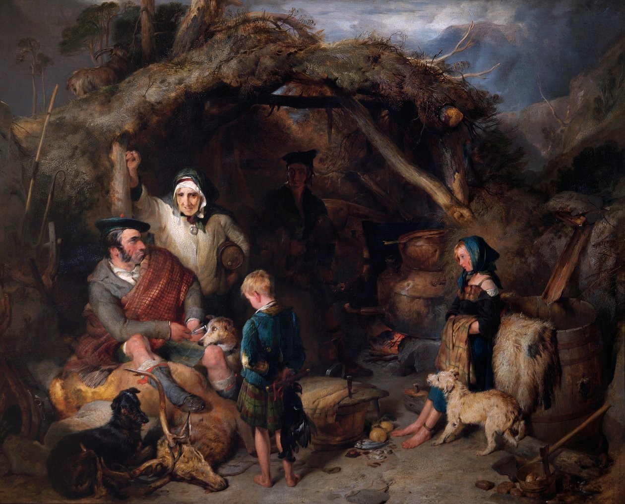 The Illicit Highland Whisky Still, kolem roku 1829 (olej na desce) od Edwin Landseer