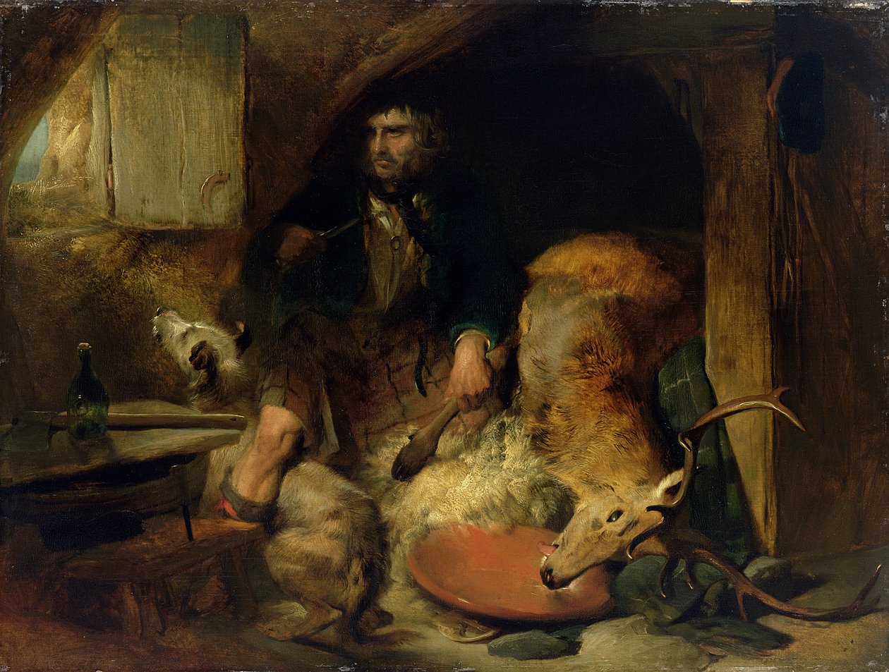The Savage, cca 1838 (olej na plátně položeném na panelu) od Edwin Landseer