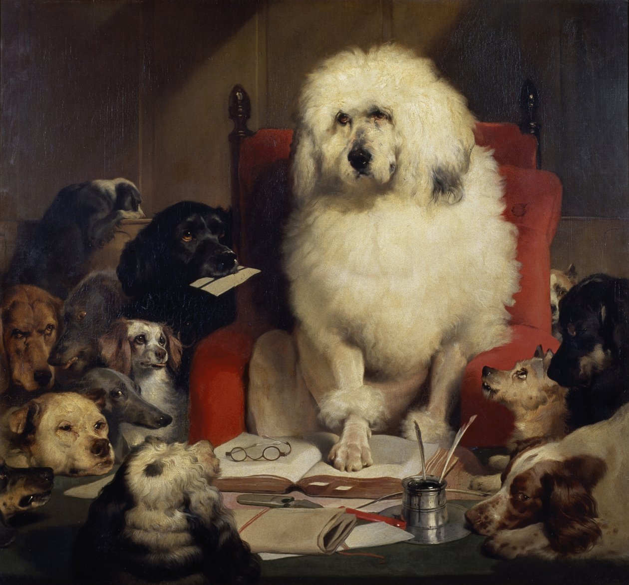 Proces poroty, aneb Položení zákona, kolem roku 1840 (olej na plátně) od Edwin Landseer