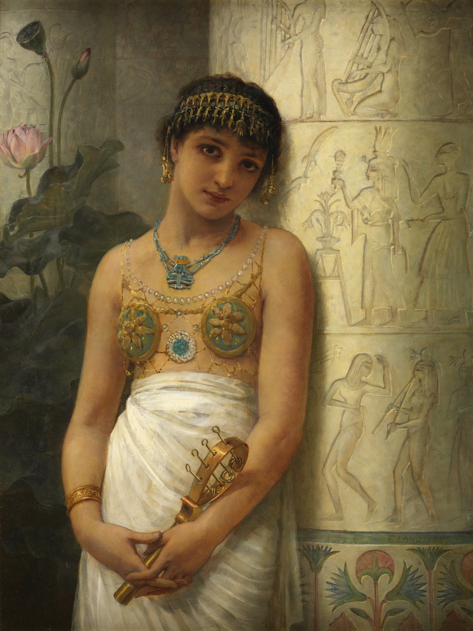 Egyptská dívka se sistrum, 1886 od Edwin Longsden Long