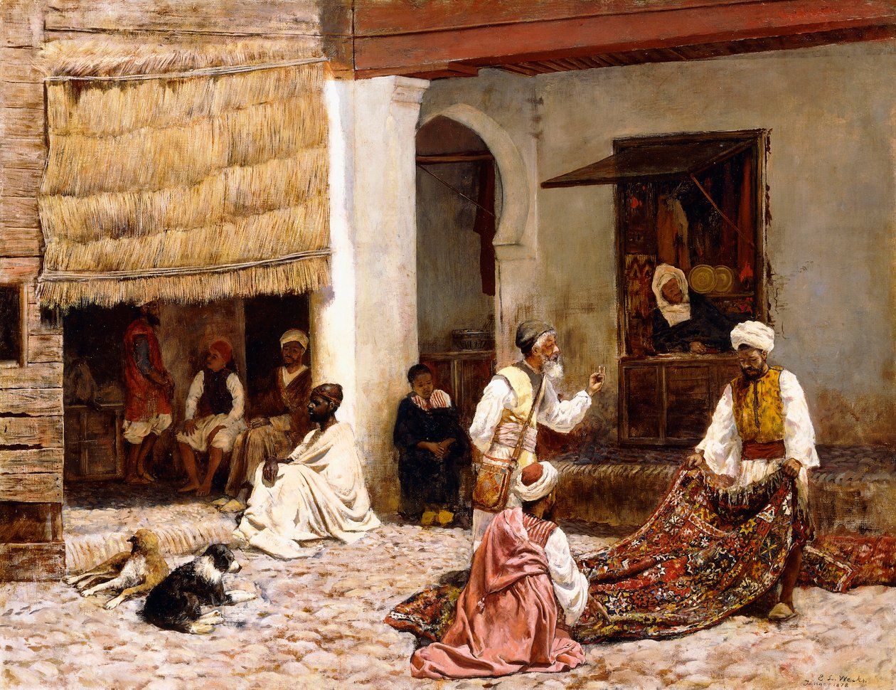 Rug Bazaar, Tanger, 1878 od Edwin Lord Weeks