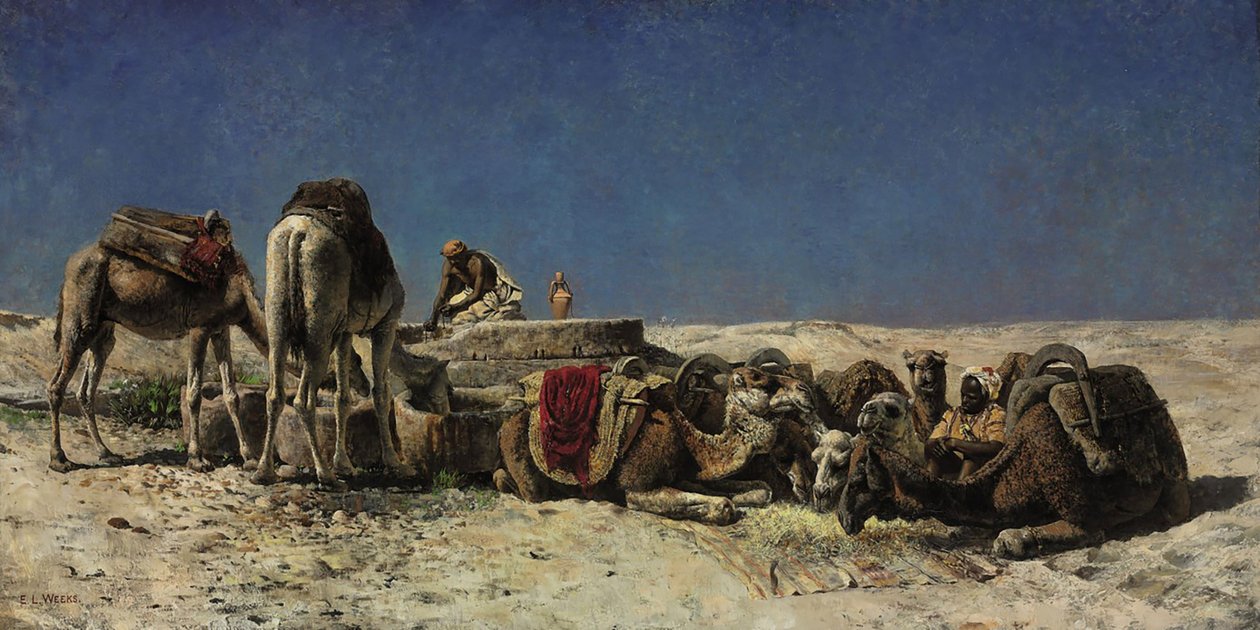 Kamelit säiliön vieressä od Edwin Lord Weeks