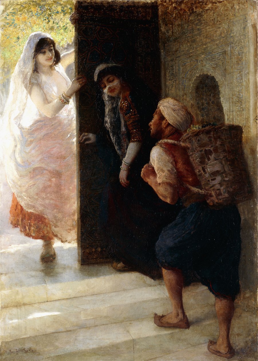 Tisíc a jedna noc, The Porter of Bagdad, c.1900 od Edwin Lord Weeks