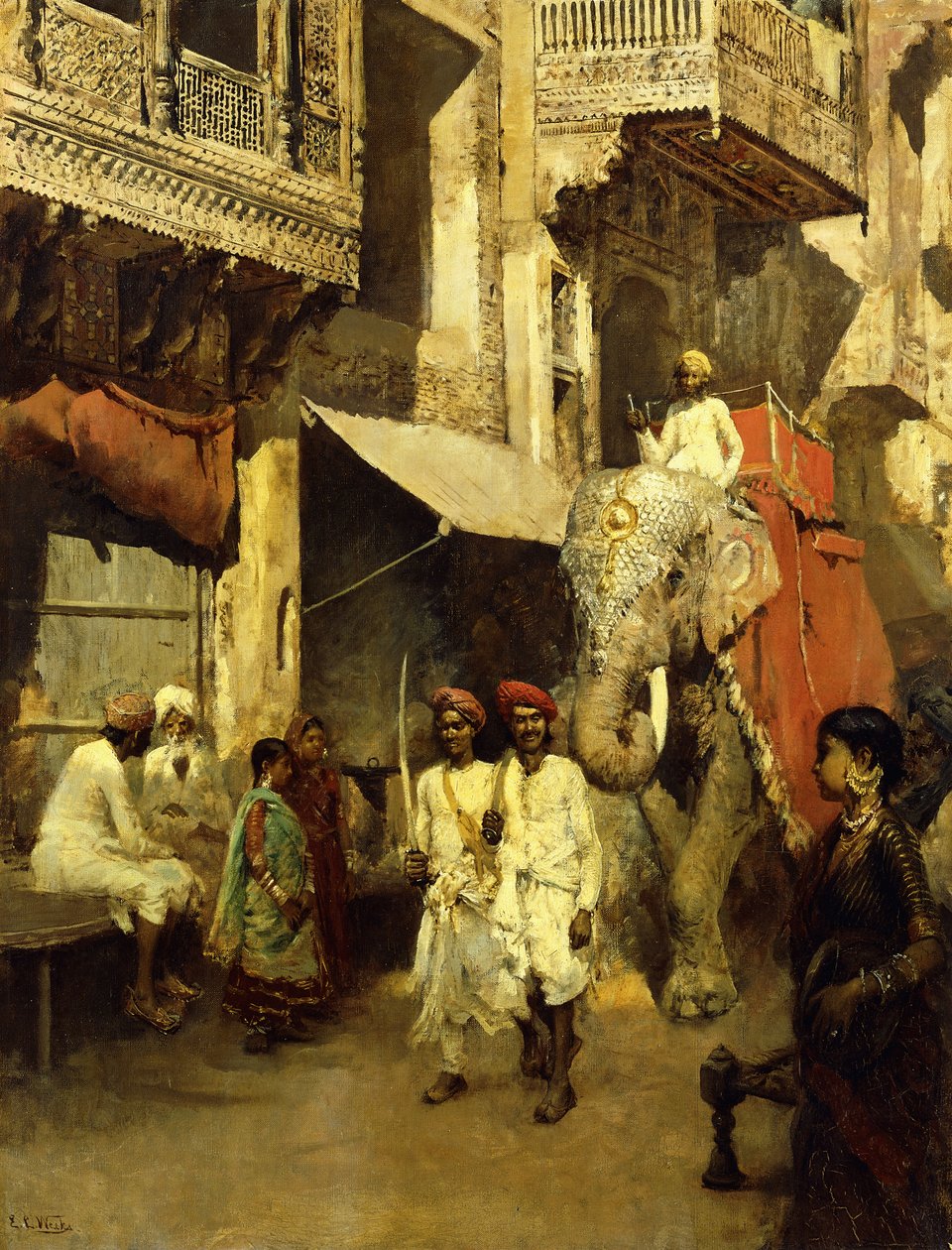 Promenáda na indické ulici, od Edwin Lord Weeks