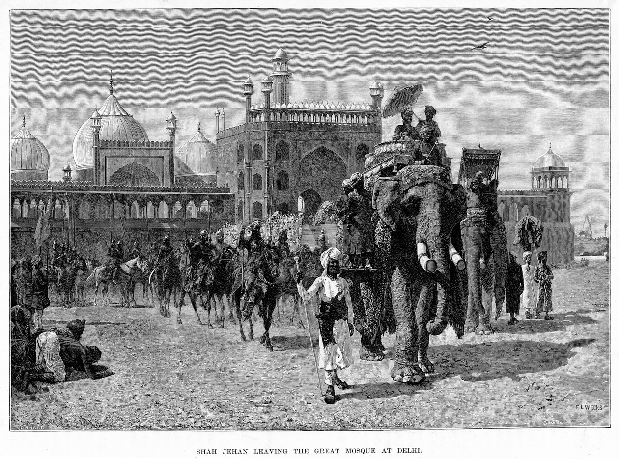Shah Jehan opouští Velkou mešitu v Dillí, c19. století. od Edwin Lord Weeks