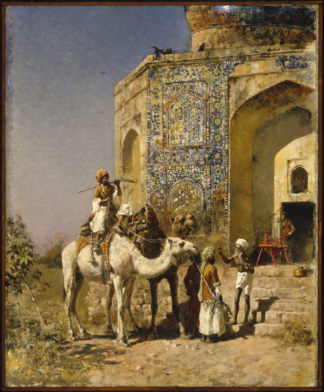 Stará mešita s modrými dlaždicemi u Dillí, Indie od Edwin Lord Weeks