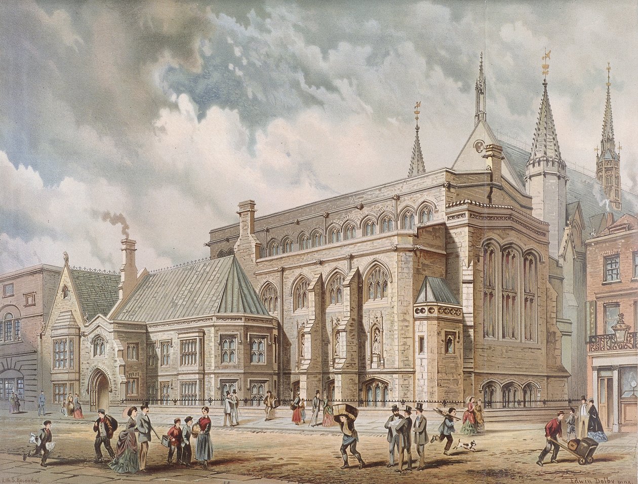 Guildhall Library, Londýn, 1872 od Edwin Thomas Dolby