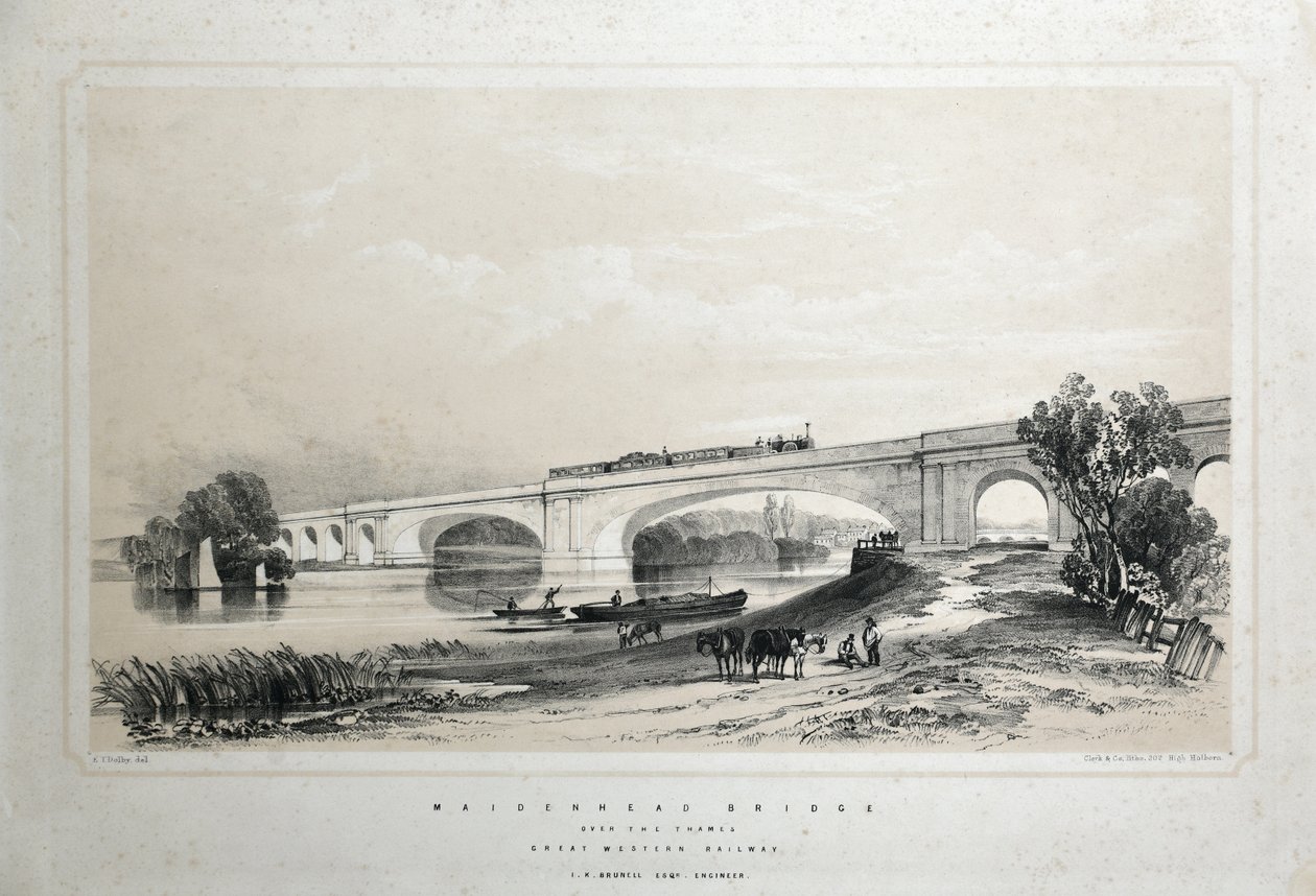 Maidenhead Bridge přes Temži, Great Western Railway od Edwin Thomas Dolby