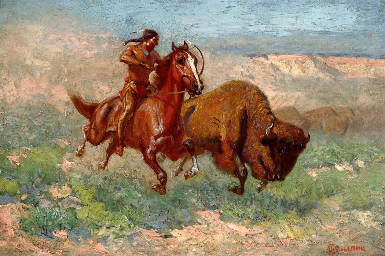 Mladý Arapaho (olej na plátně) od Edwin Willard Deming