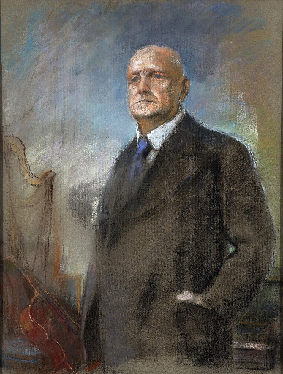 Jean (Johan) Sibelius (1865-1957) - Eero Jaernefelt (1863-1937). Pastel na kartonu Rozměr : 87x51 cm Soukromá sbírka od Eero Järnefelt
