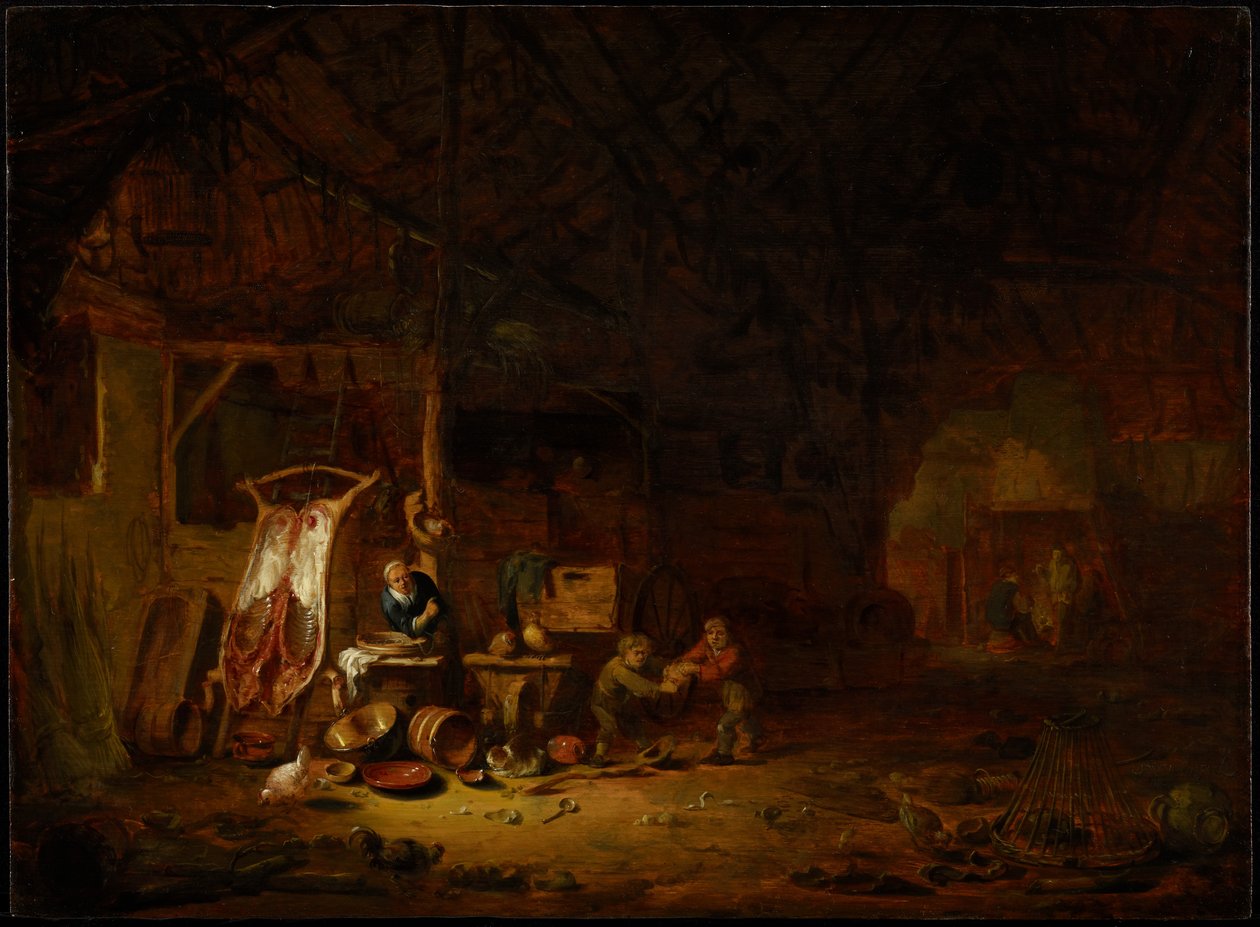 Interiér stodoly, 1644 od Egbert van der Poel