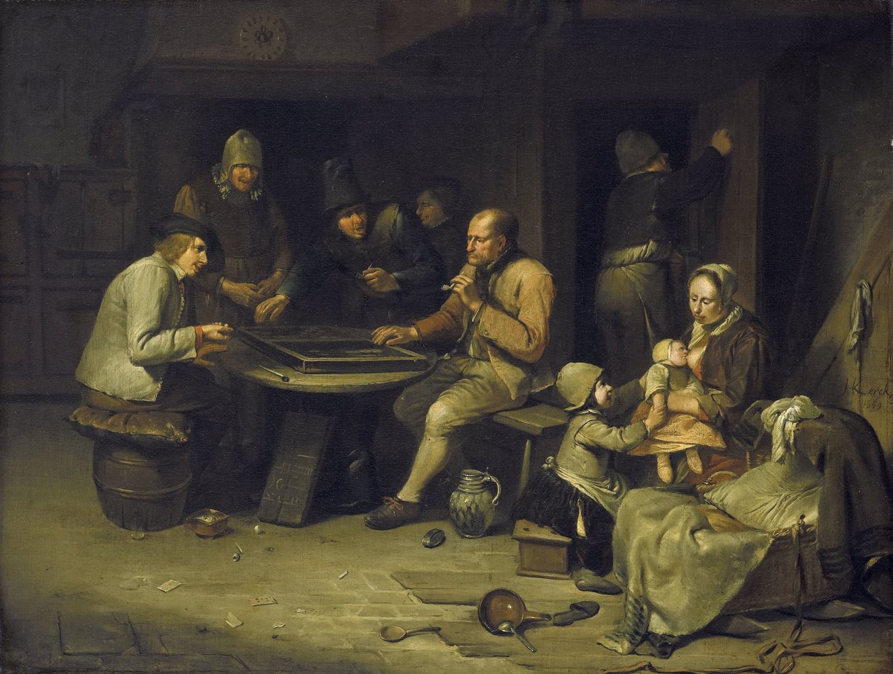 Ann Inn s hráči backgammonu od Egbert van Heemskerck (I)