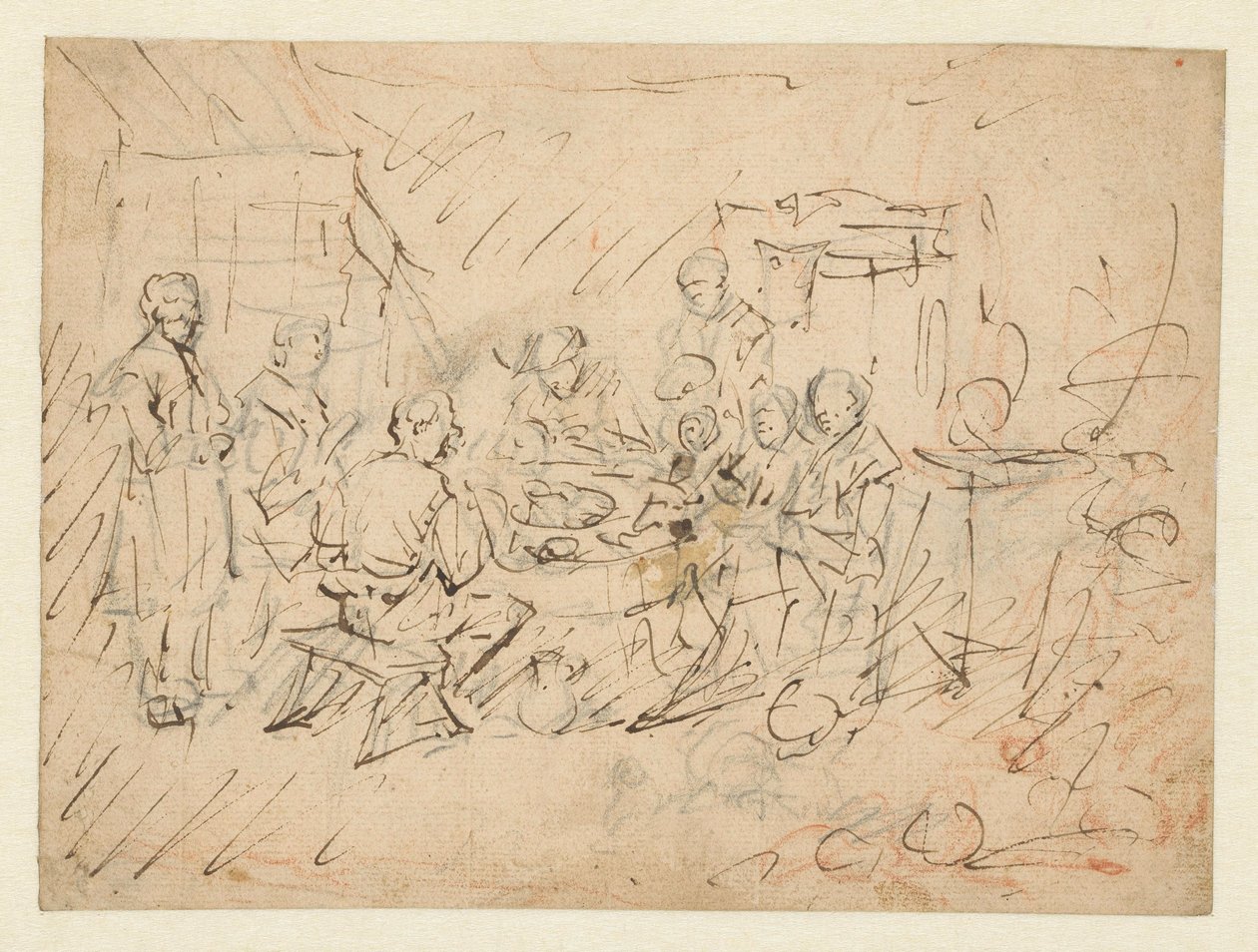 Interiér s farmářskou rodinou při jídle od Egbert van Heemskerck (I)