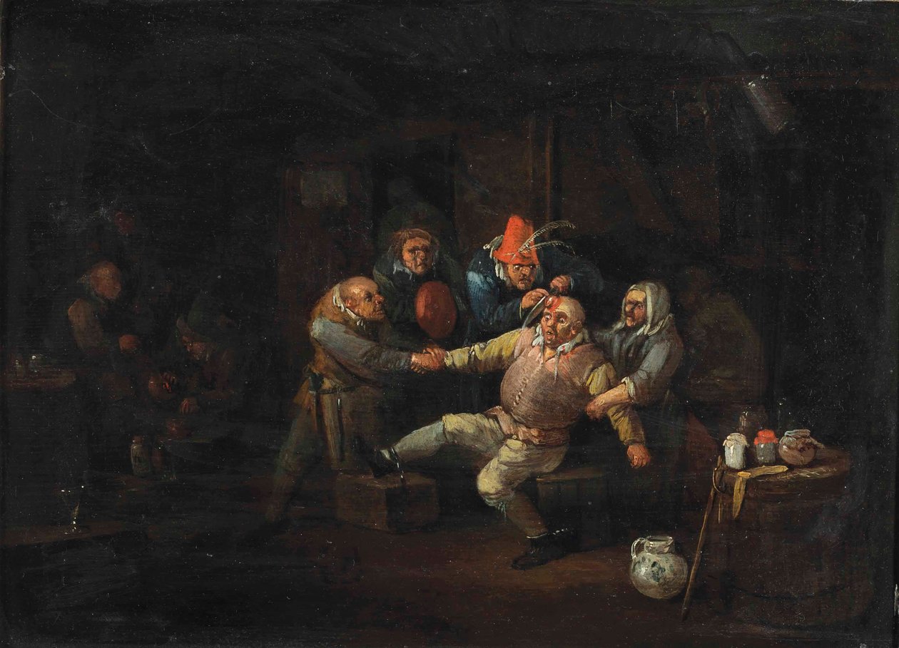 Návštěva chirurga (olej na panelu) od Egbert van II The Younger Heemskerk
