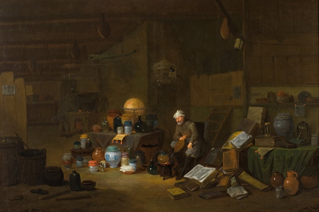 Alchymista od Egbert van the Elder (studio of) Heemskerck