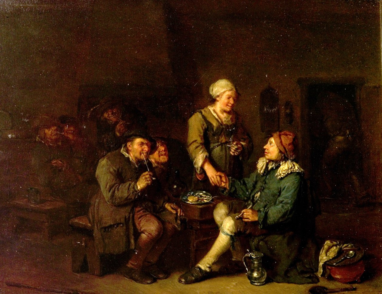 Interiér hospody s kuřáky od Egbert van the Elder Heemskerck