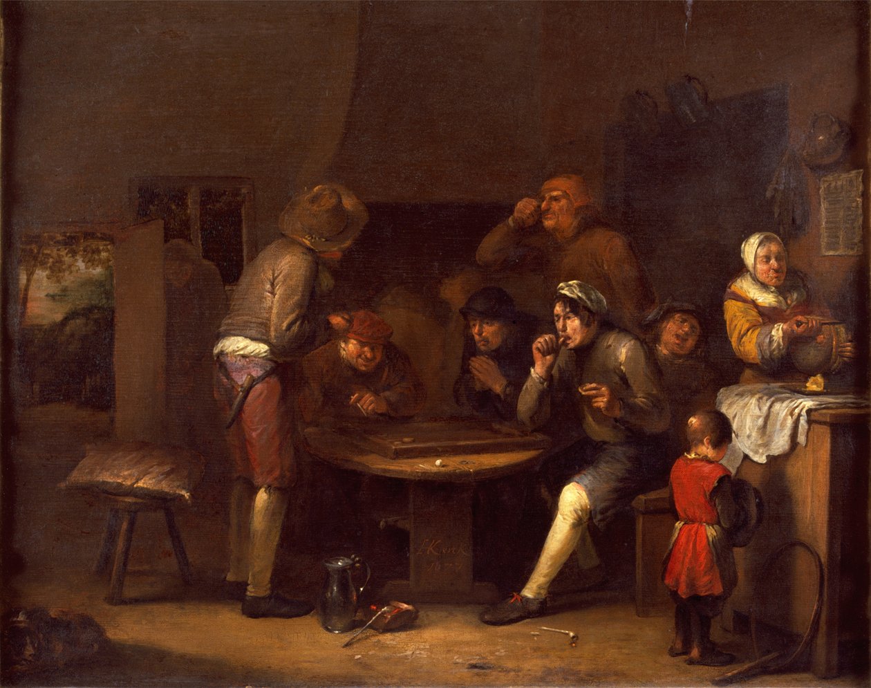 Interiér statku, 1677 od Egbert van the Elder Heemskerck