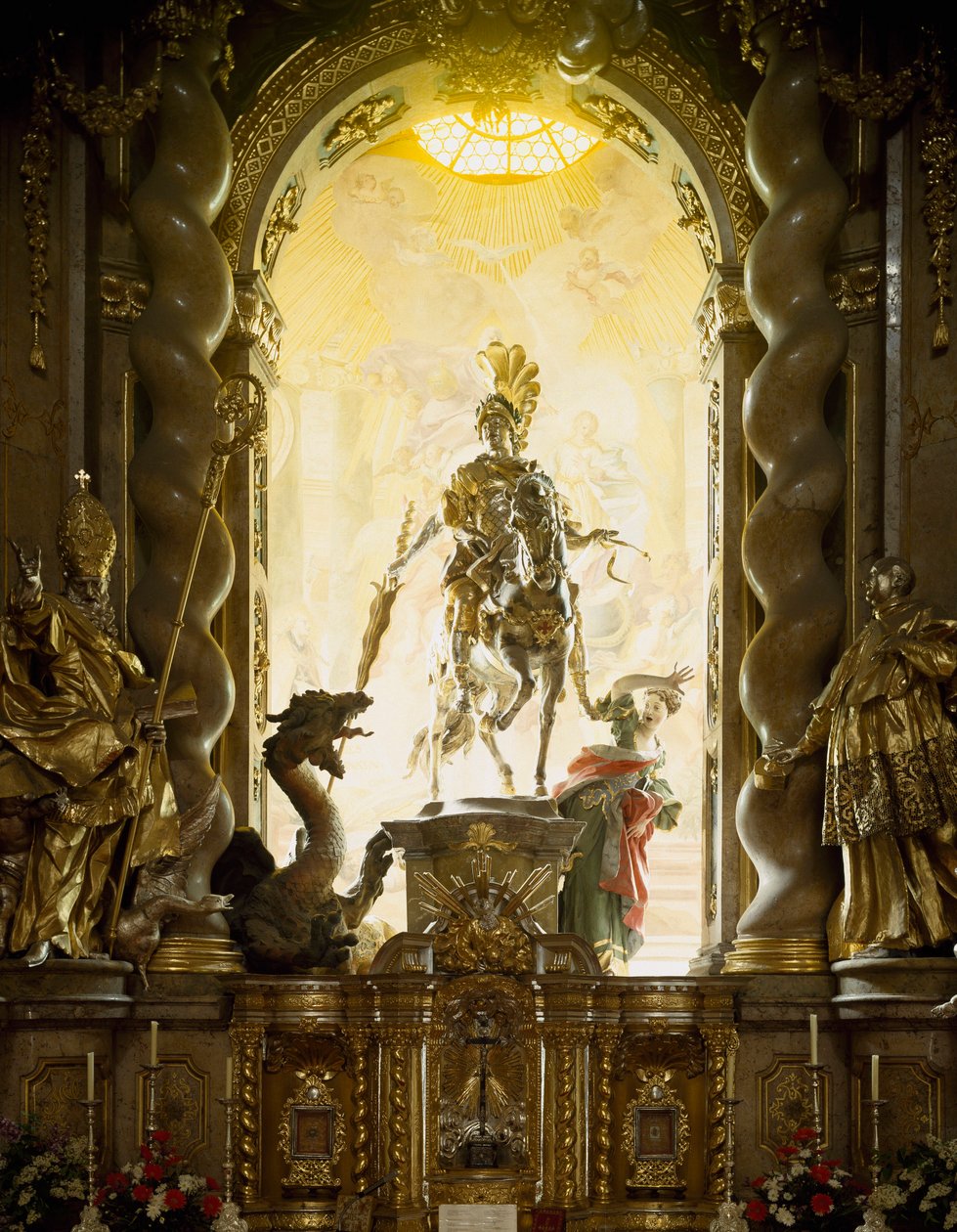 Saint George and the Dragon Church of Saints George and Martin od architekta Cosmase Damiana Asama (1686-1739) a Egida Quirina Asama (1692-1750). 1716-1751 Weltenburg, Německo od Egid Quirin Asam
