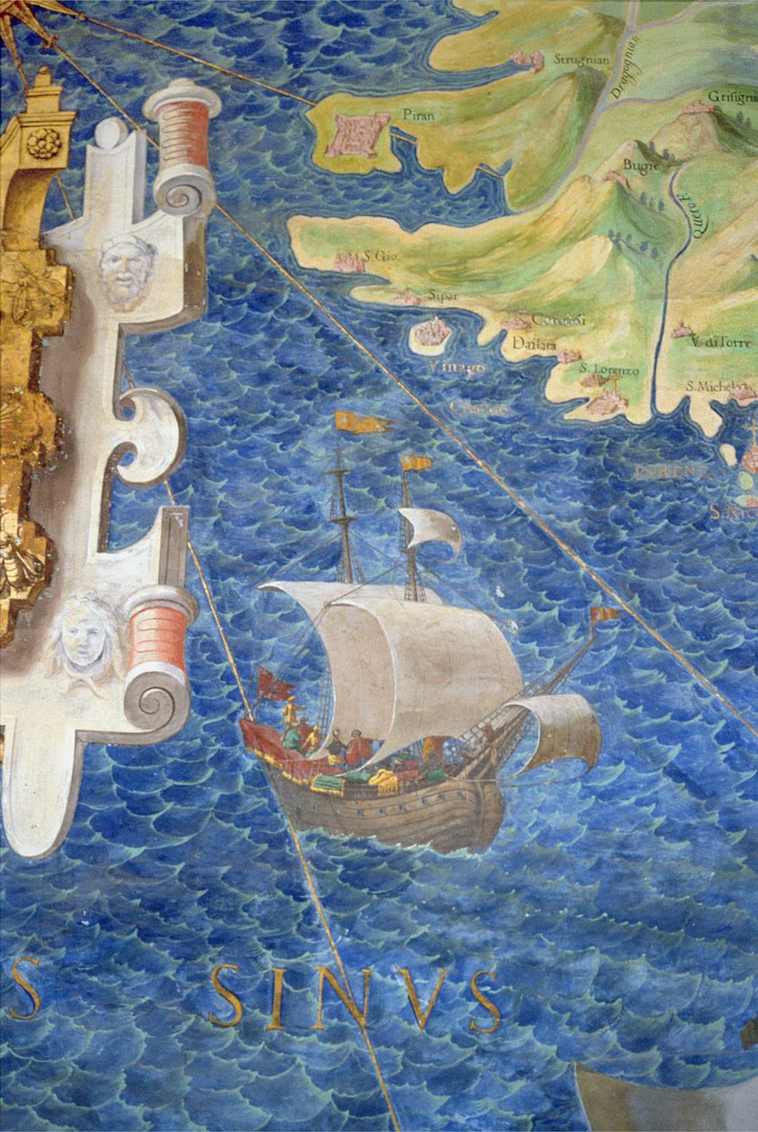 Piran, detail z „Galerie zeměpisných map“, 1580-83 od Ignazio Danti