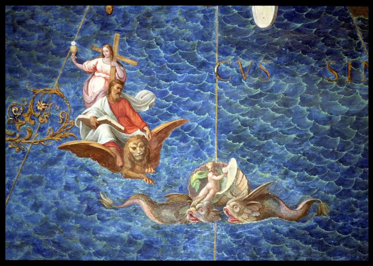 Evangelista sv. Marka, detail z „Galerie zeměpisných map“, 1580-83 od Ignazio Danti
