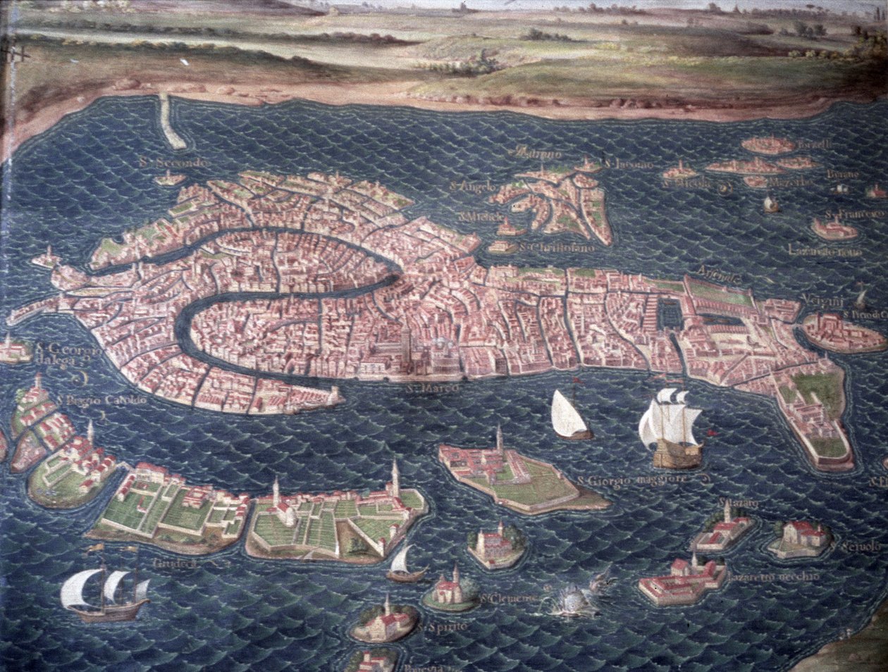 Benátky, detail z Galleria dell Carte Geografiche, 1580-83 od Ignazio Danti